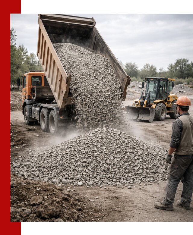 Доставка щебня в Кургане крупными и мелкими фракциями