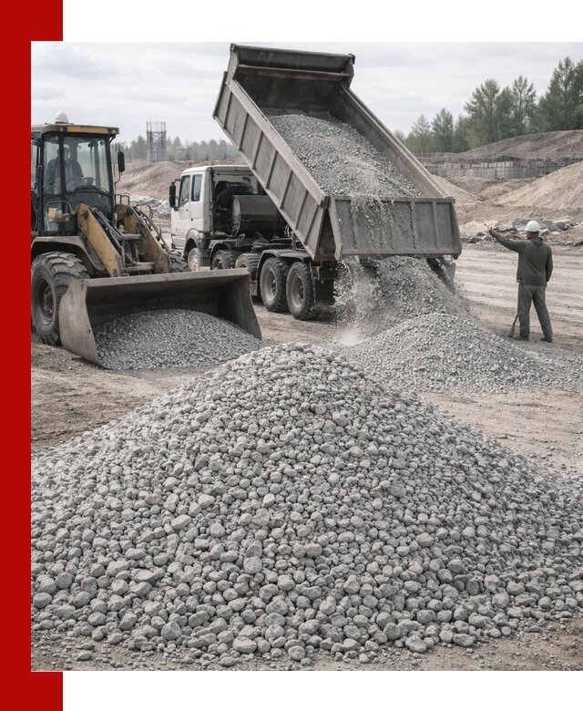 Доставка известнякового щебня фр. 5–20 в Кургане
