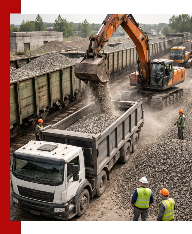 Железнодорожный щебень фракция 25–60 для поставок в Кургане