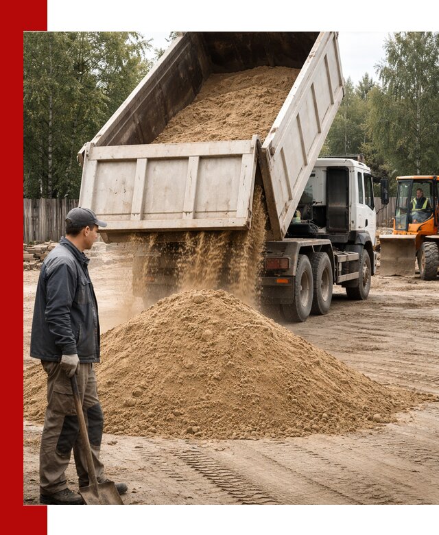 Доставка и продажа песка с разгрузкой в Кургане