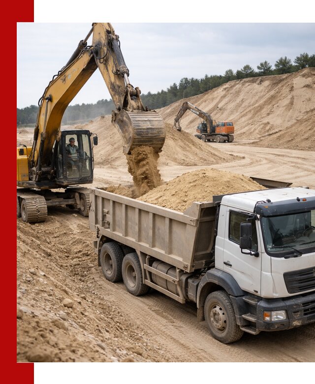 Доставка карьерного песка с самосвалами и разгрузкой в Кургане