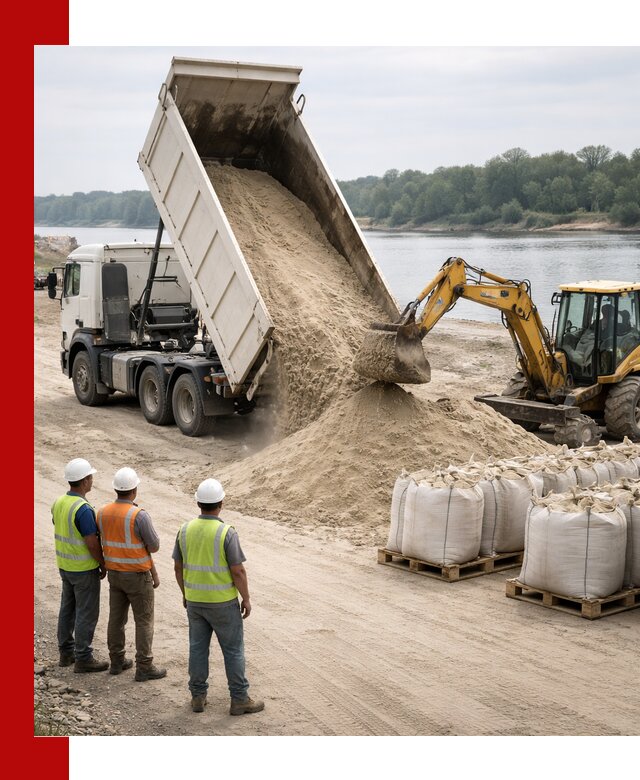 Доставка речного песка в Кургане самосвалами и погрузкой