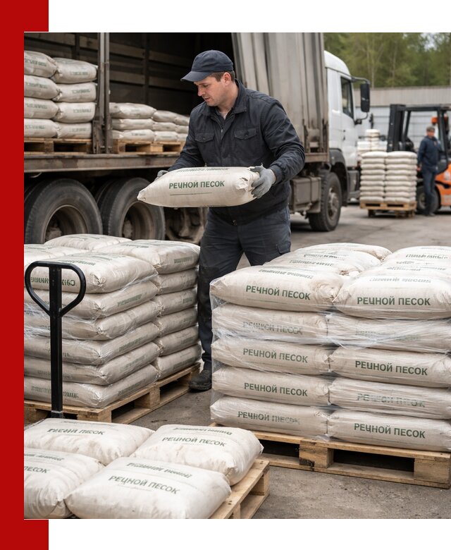 Речной песок в мешках с доставкой в Кургане