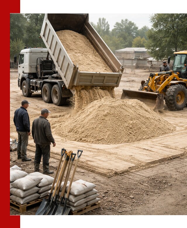Доставка мытого песка в Кургане с самосвалами по выгодной цене