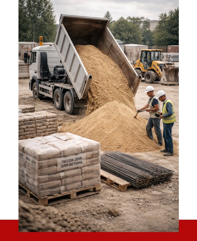 Песок для бетона в Кургане от 2577 р. с доставкой, ПРОНЕРУДКрг