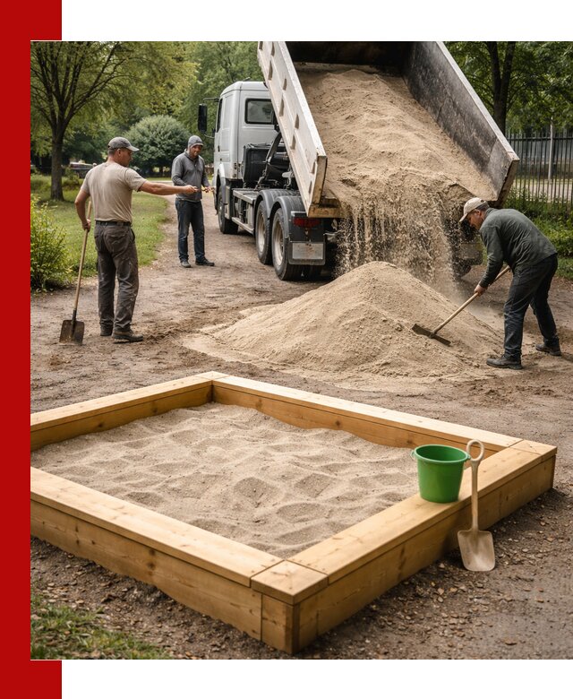 Песок для песочницы с доставкой в Кургане недорого и чистый