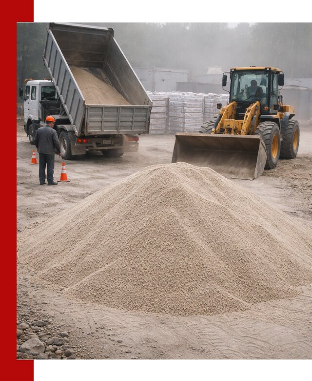 Кварцевый песок фракция 0–8 для стройработ в Кургане