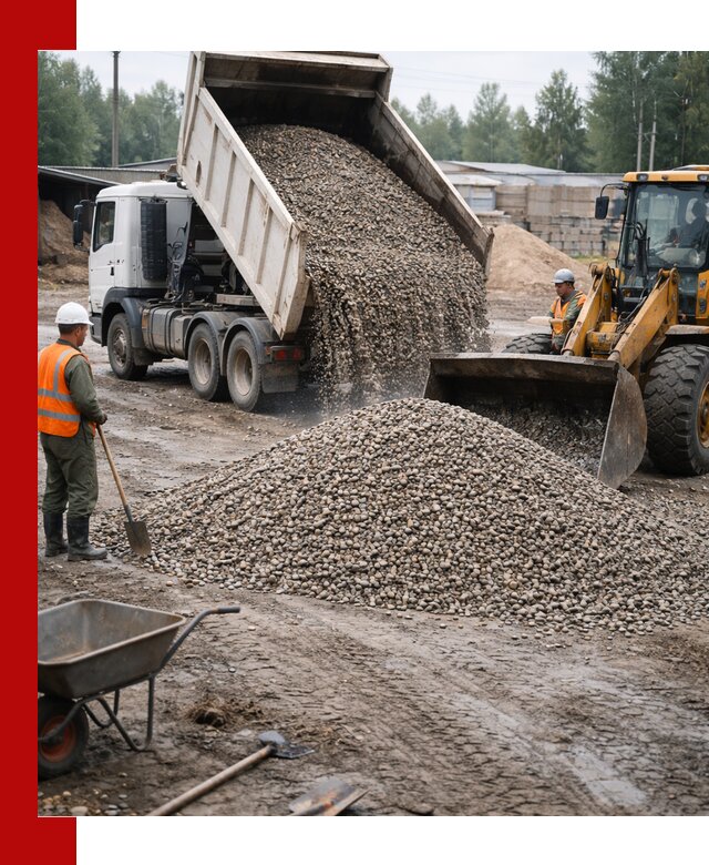 Мытый гравий с доставкой в Кургане от карьера до участка