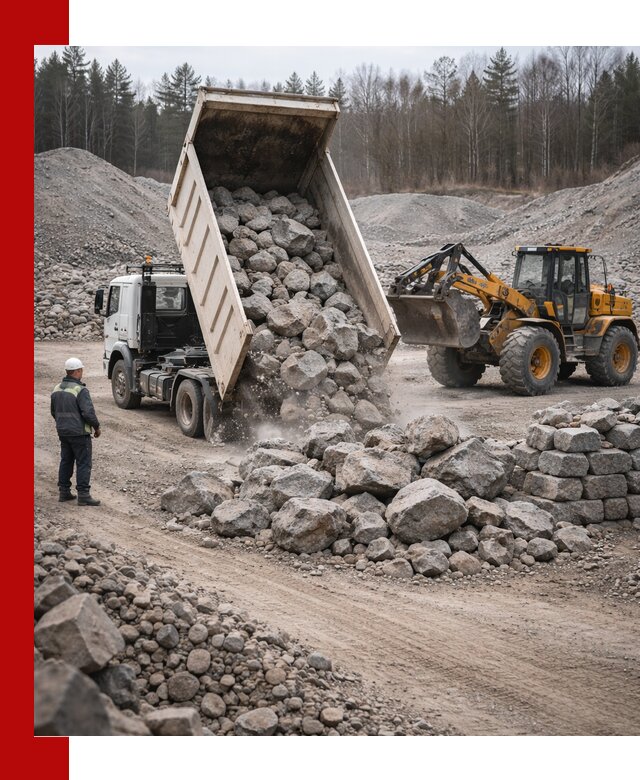 Доставка и продажа бутового гранитного камня в Кургане