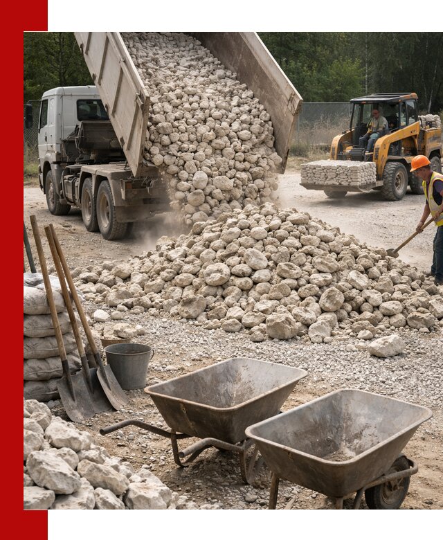 Доставка и продажа бутового известнякового камня в Кургане