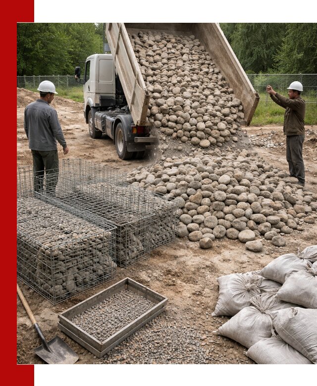 Камень для габионов фракция 70–151 в Кургане