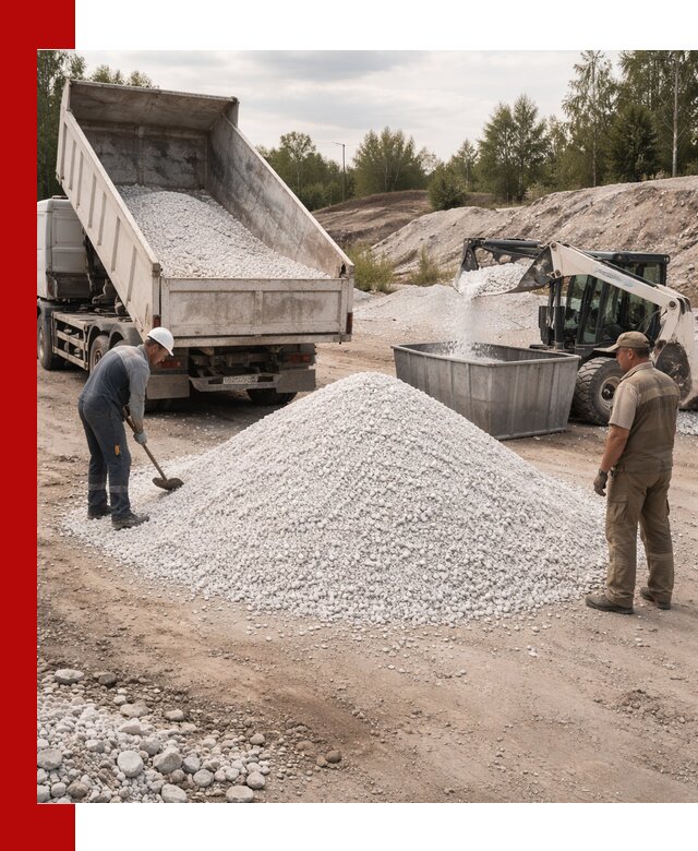 Доставка и продажа белой мраморной крошки в Кургане