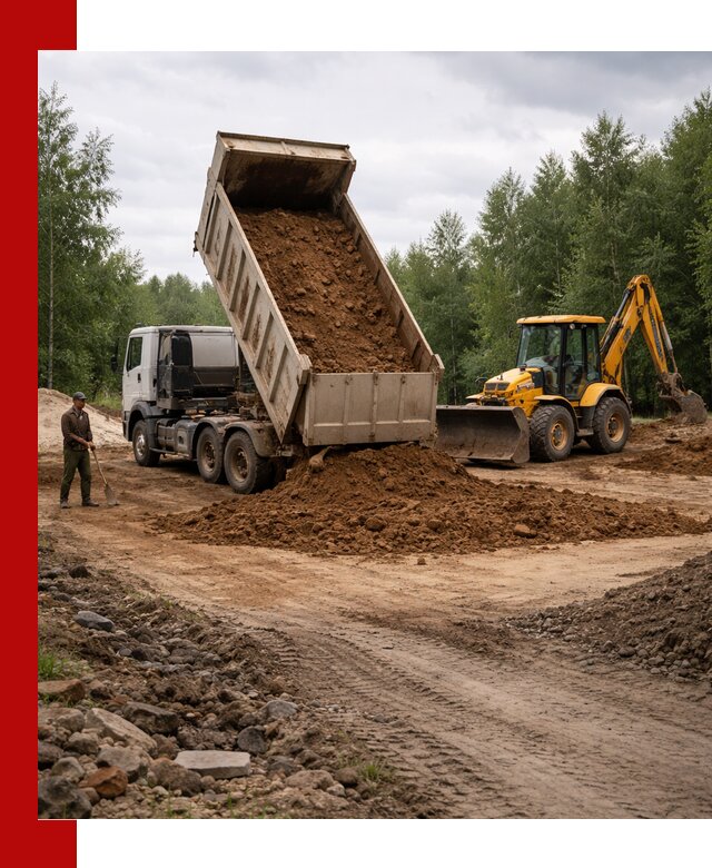Доставка суглинка самосвалами в Кургане подсыпка и планировка