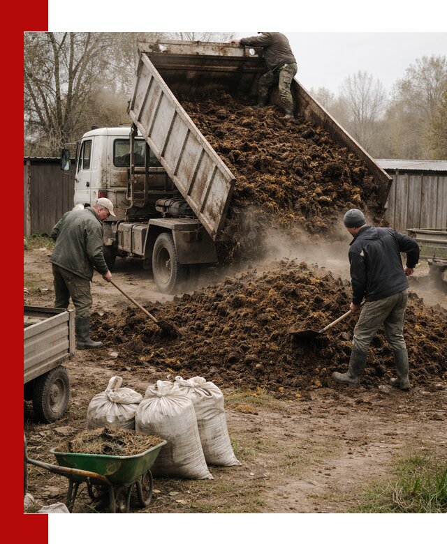 Доставка коровьего навоза самосвалом в Кургане