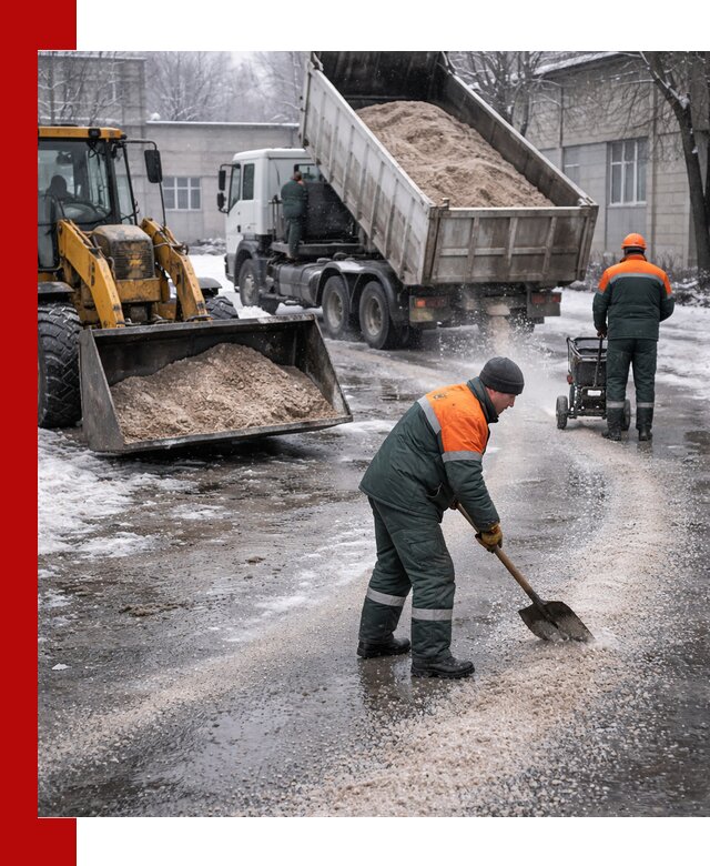 Реагент против гололеда с доставкой и нанесением в Кургане