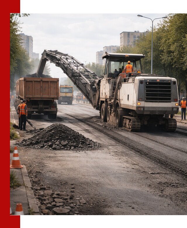 Фрезерованный асфальт в Кургане — удаление и вывоз старого покрытия