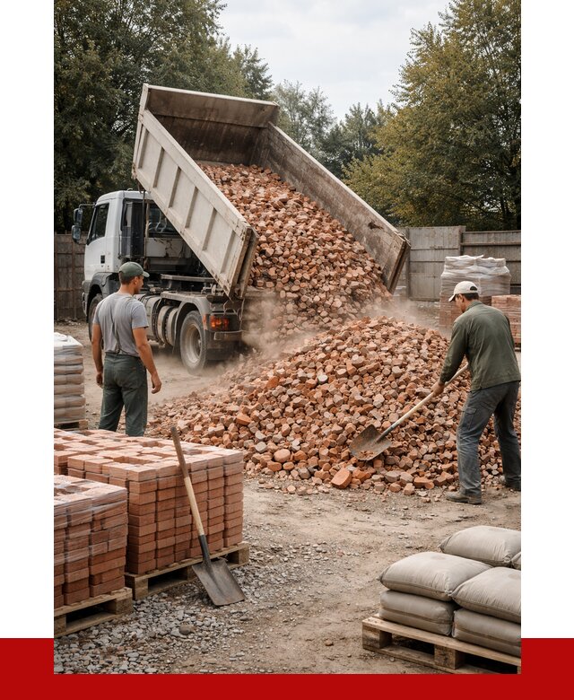 Бой кирпича в Кургане с доставкой от 4330 руб/куб | ПРОНЕРУДКрг