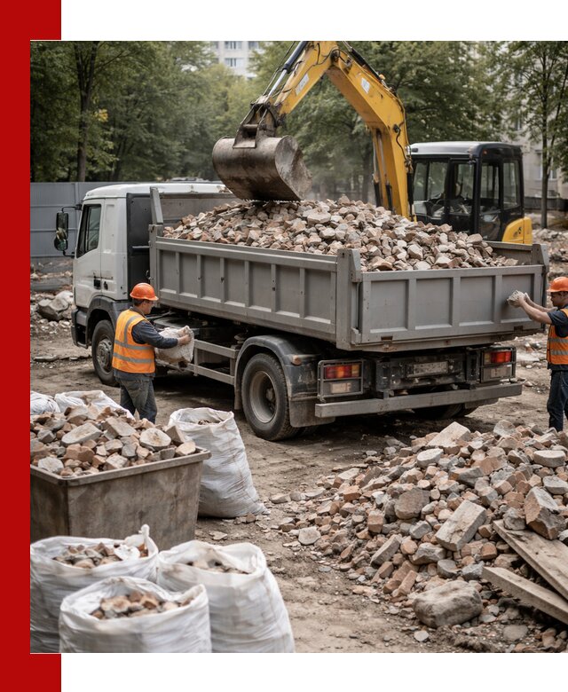 Вывоз строительного мусора в Кургане с самосвалами и контейнерами